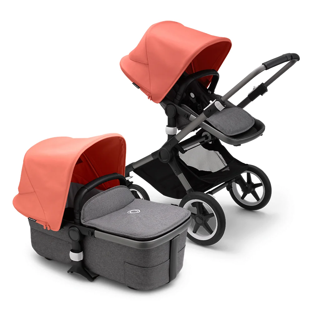 Bugaboo Fox 3 GRAPHITE - Серый меланж / Коралловый (Grey Melange / Sunrise Red)