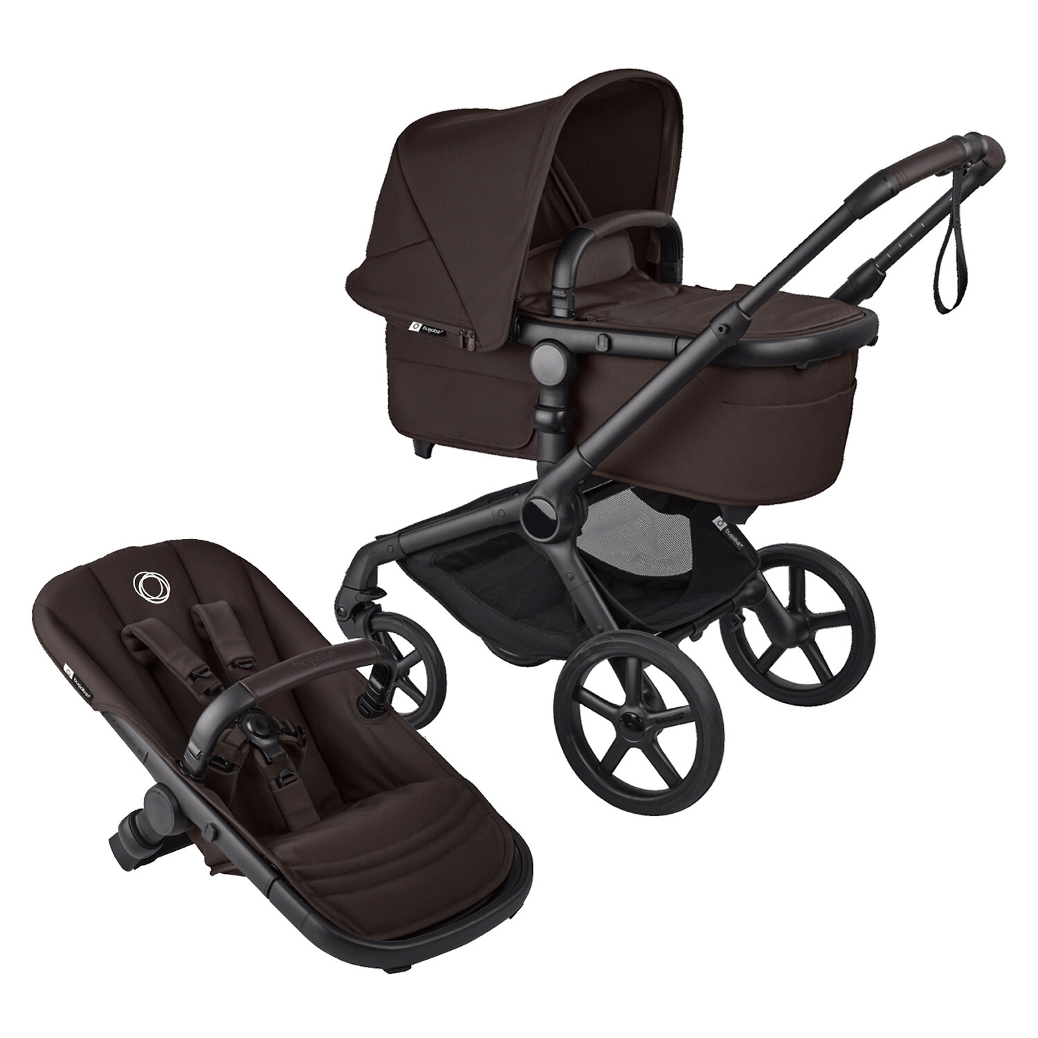 Bugaboo Fox 5 Renew - Чёрная рама / Коричневый (Black / Cocoa Brown)