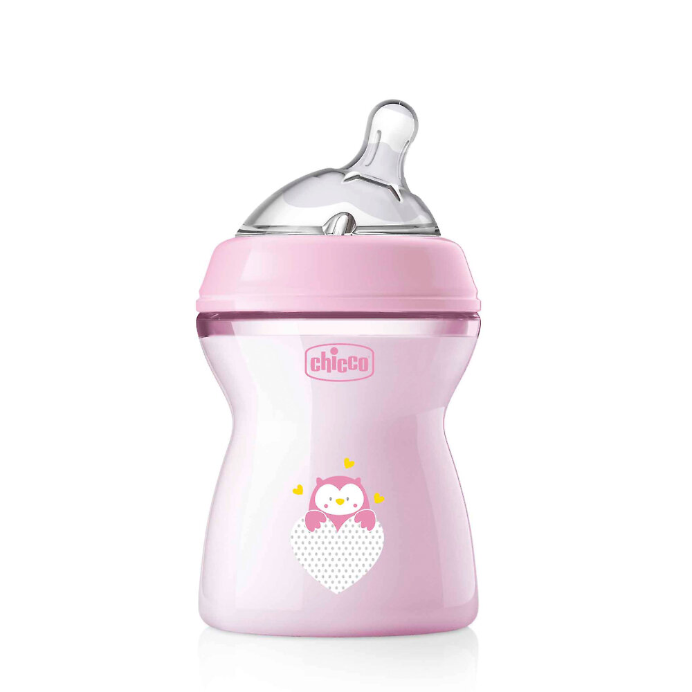 Бутылочка для кормления Chicco Natural Feeling - Средний поток (Розовый / 250 мл)