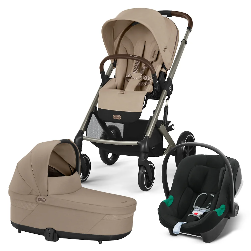 Cybex Balios S Lux + Aton B2 i-Size - Бежевый (Almond Beige TPE / Volcano Black / 2025)