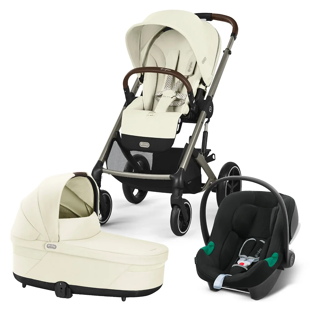 Cybex Balios S Lux + Aton B2 i-Size - Кремовый (Seashell Beige TPE / Volcano Black / 2025)