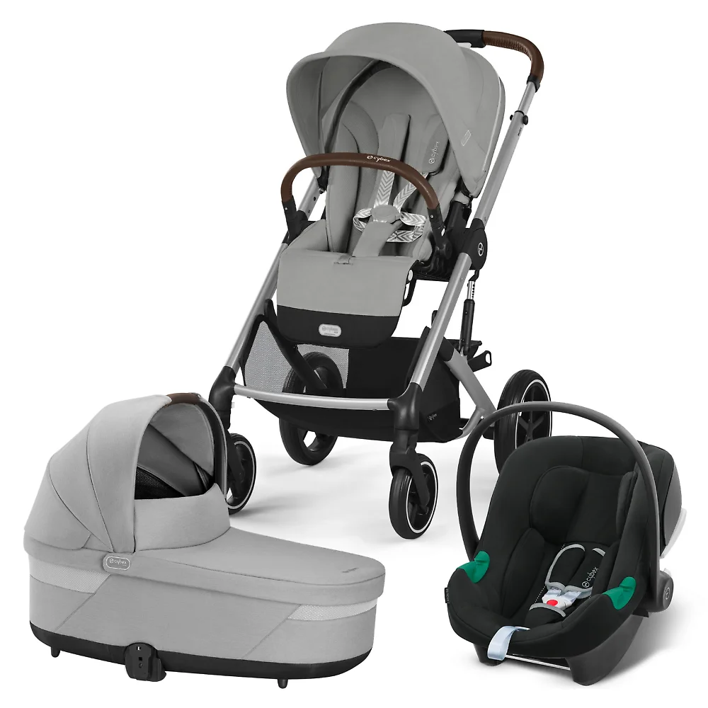 Cybex Balios S Lux + Aton B2 i-Size - Серый (Stone Grey SLV / Volcano Black / 2025)