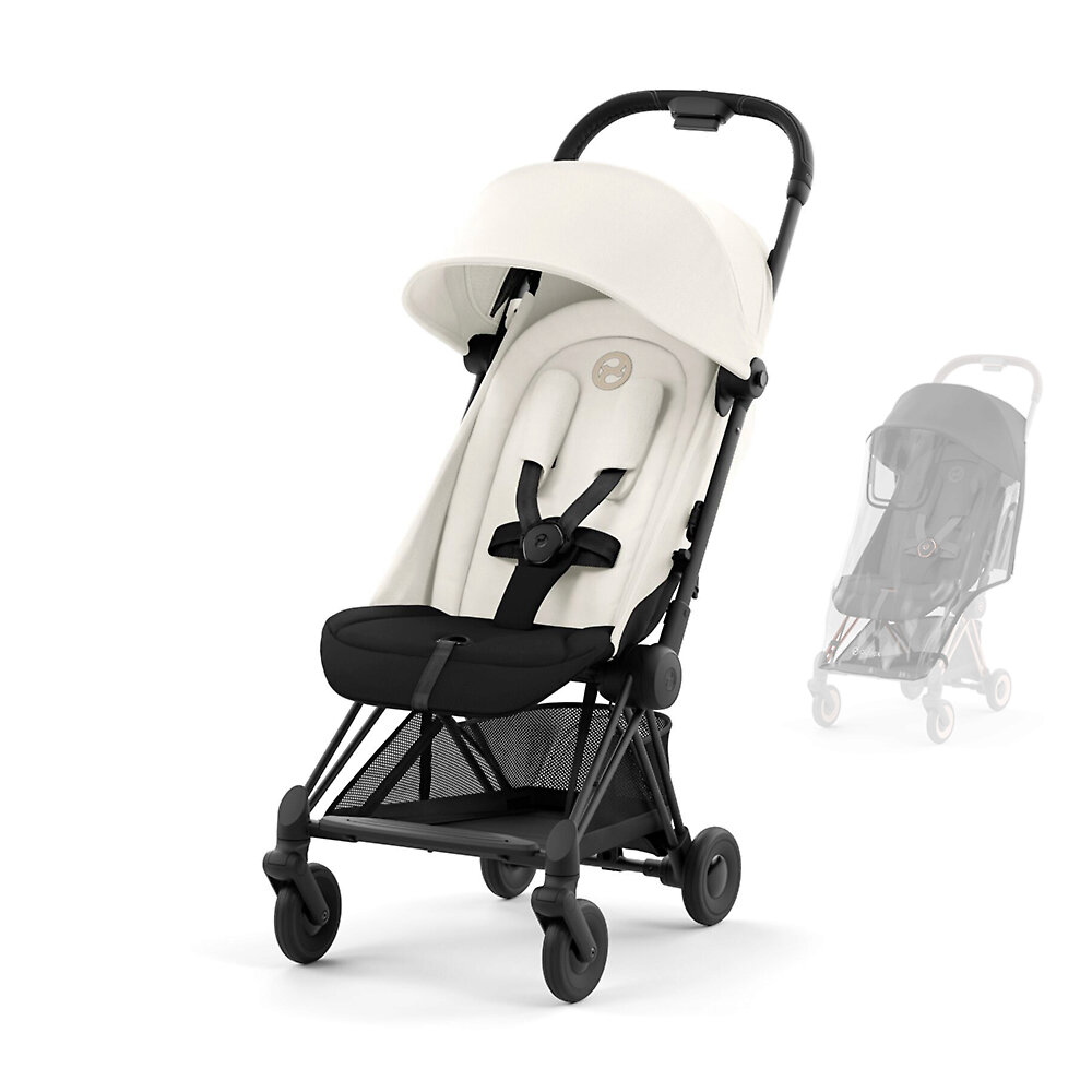 Cybex Coya - Белый / Чёрное шасси (Off White RC / Matt Black - Дождевик)