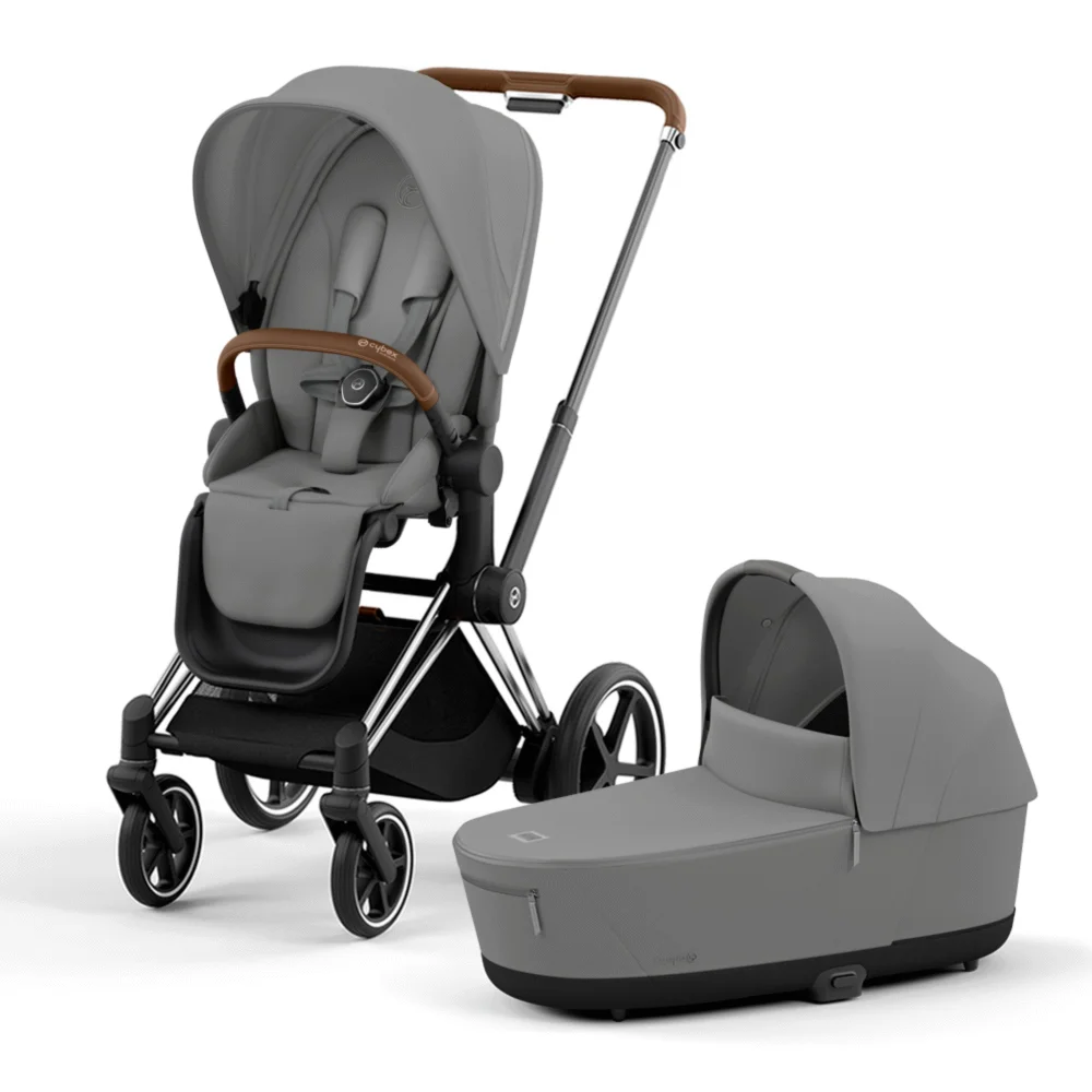 Cybex e-Priam IV - Серый / Серебристое шасси (Mirage Grey / Chrome Brown)