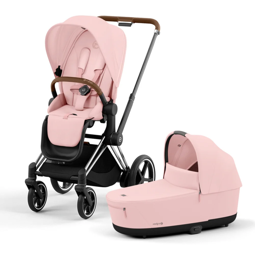 Cybex e-Priam IV - Розовый / Серебристое шасси (Peach Pink / Chrome Brown)