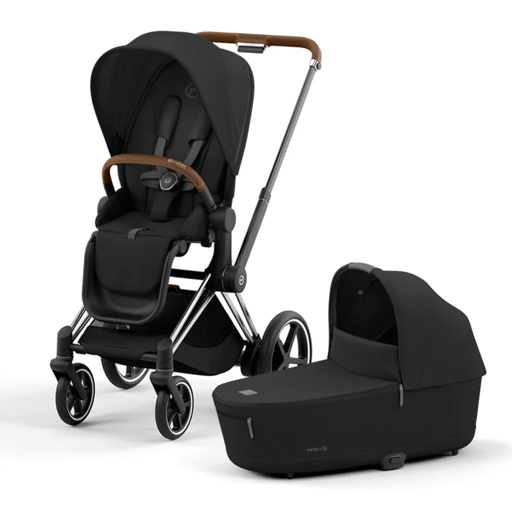 Cybex e-Priam IV - Чёрный / Серебристое шасси (Sepia Black / Chrome Brown)