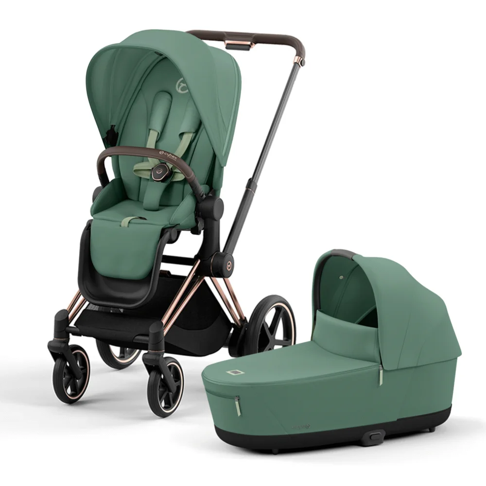 Cybex e-Priam IV - Зелёный / Золотистое шасси (Leaf Green / Rose Gold)