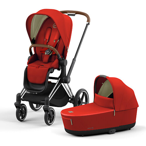 Cybex Priam IV - Красный / Серебристое шасси (Autumn Gold / Chrome Brown)