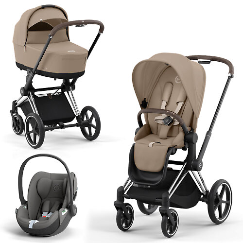 Cybex Priam IV + Cloud T i-Size - Бежевый / Серебристое шасси (Cozy Beige / Chrome Brown)