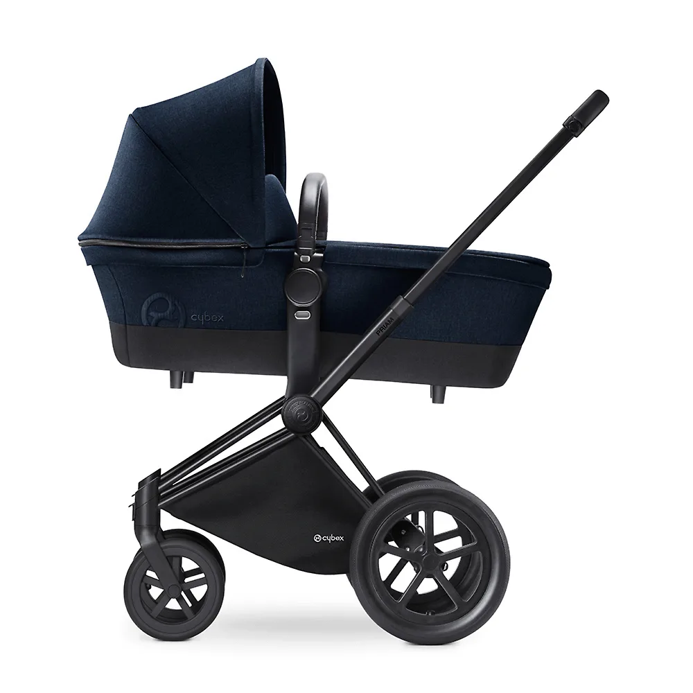 Cybex Priam Lux Matt Black - Тёмно-синий (Midnight Blue) / Колеса All Terrain