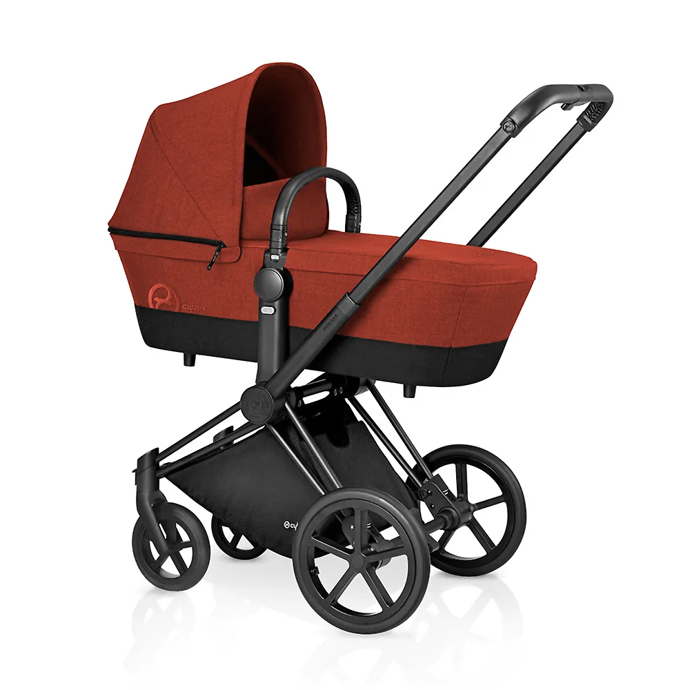Cybex Priam Lux Matt Black - Оранжевый (Autumn Gold) / Колеса Trekking