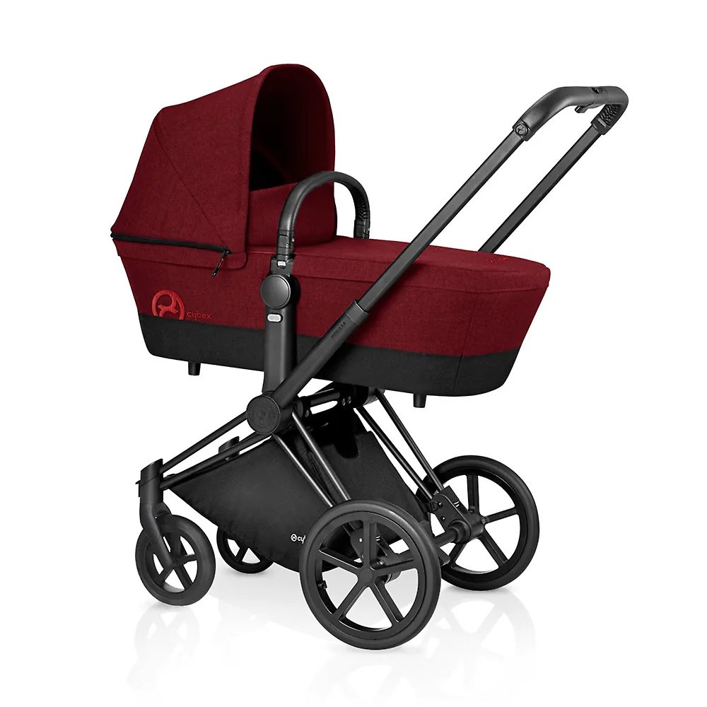 Cybex Priam Lux Matt Black - Красный (Infra Red) / Колеса Trekking