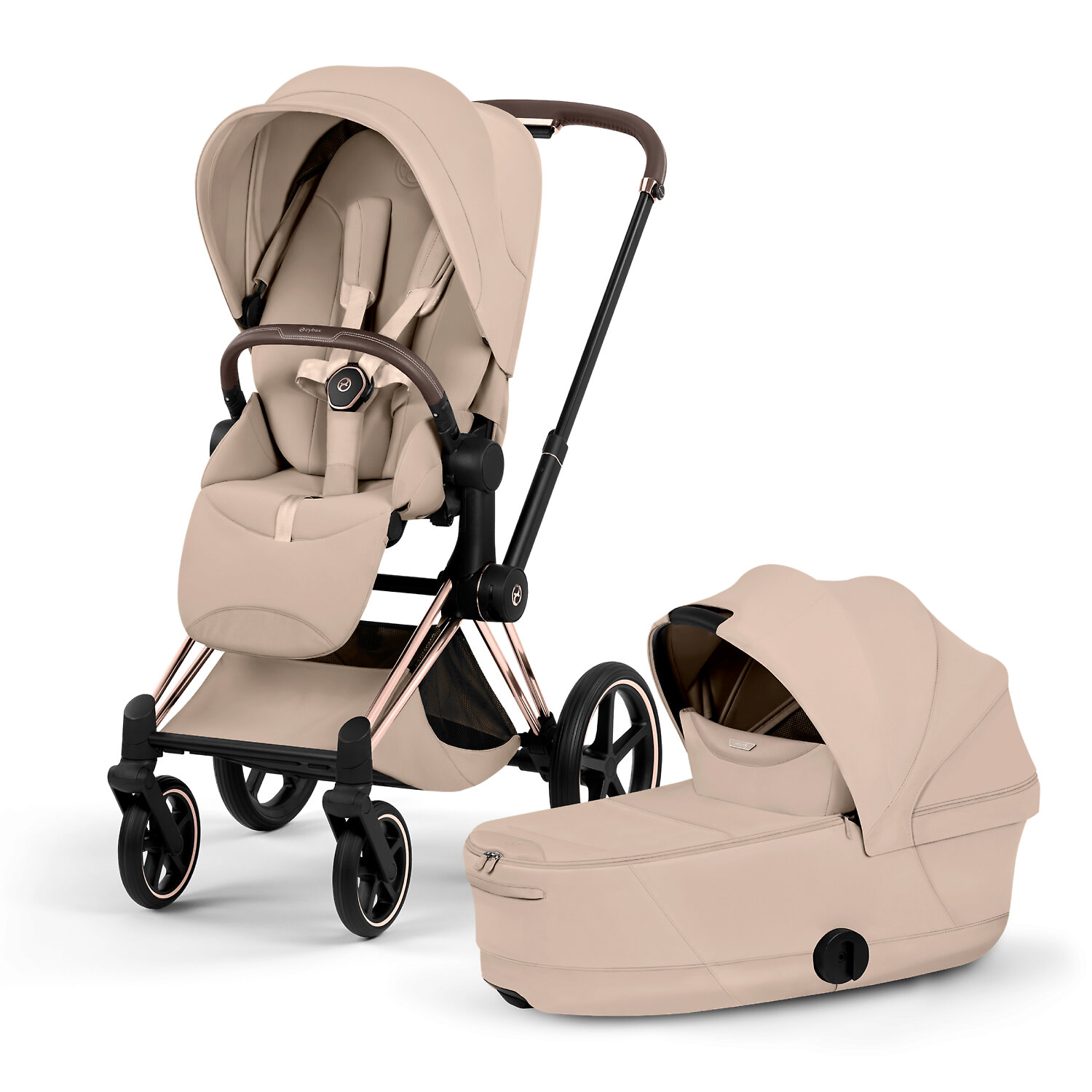 Cybex Priam Style - Бежевый / Золотистая рама (Cozy Beige / Rosegold)