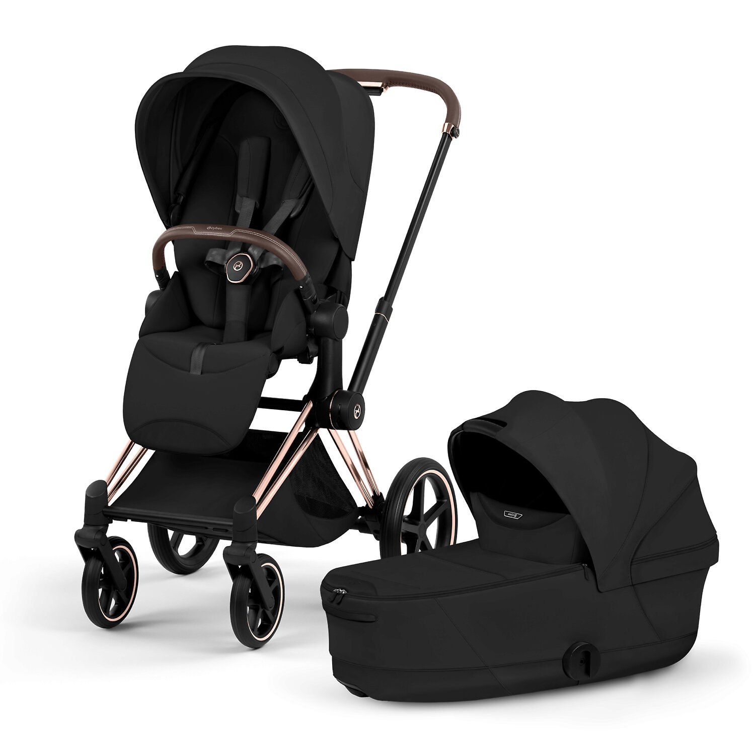 Cybex Priam Style - Чёрный / Золотистая рама (Sepia Black / Rosegold)