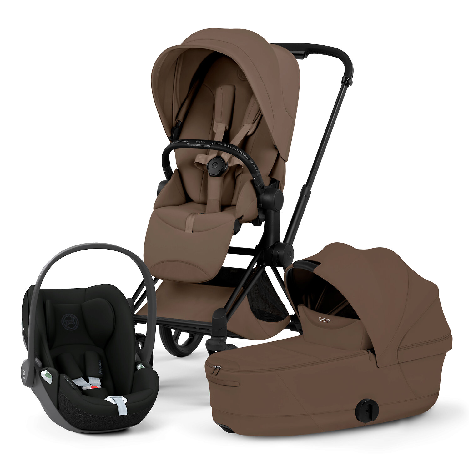 Cybex Priam Style + Cloud T i-Size - Коричневый / Чёрная рама (Coconut Brown / Matt Black)