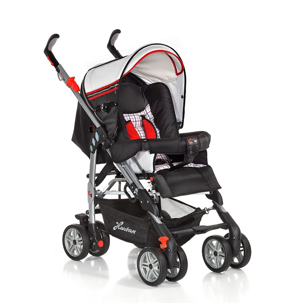Hartan Buggy iX1 - 206 (Techno schwarz / Lederoptik weiß)
