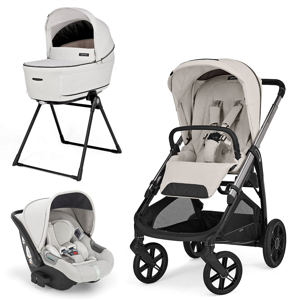 Inglesina Aptica New + Darwin Infant i-Size - Светло-серый (Opal Ivory / 2025)