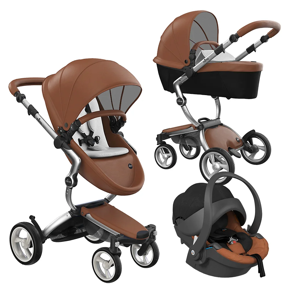 Mima Xari 4G + iZi Go Modular - Коричневый / Шасси серебристое (Camel / Aluminium)