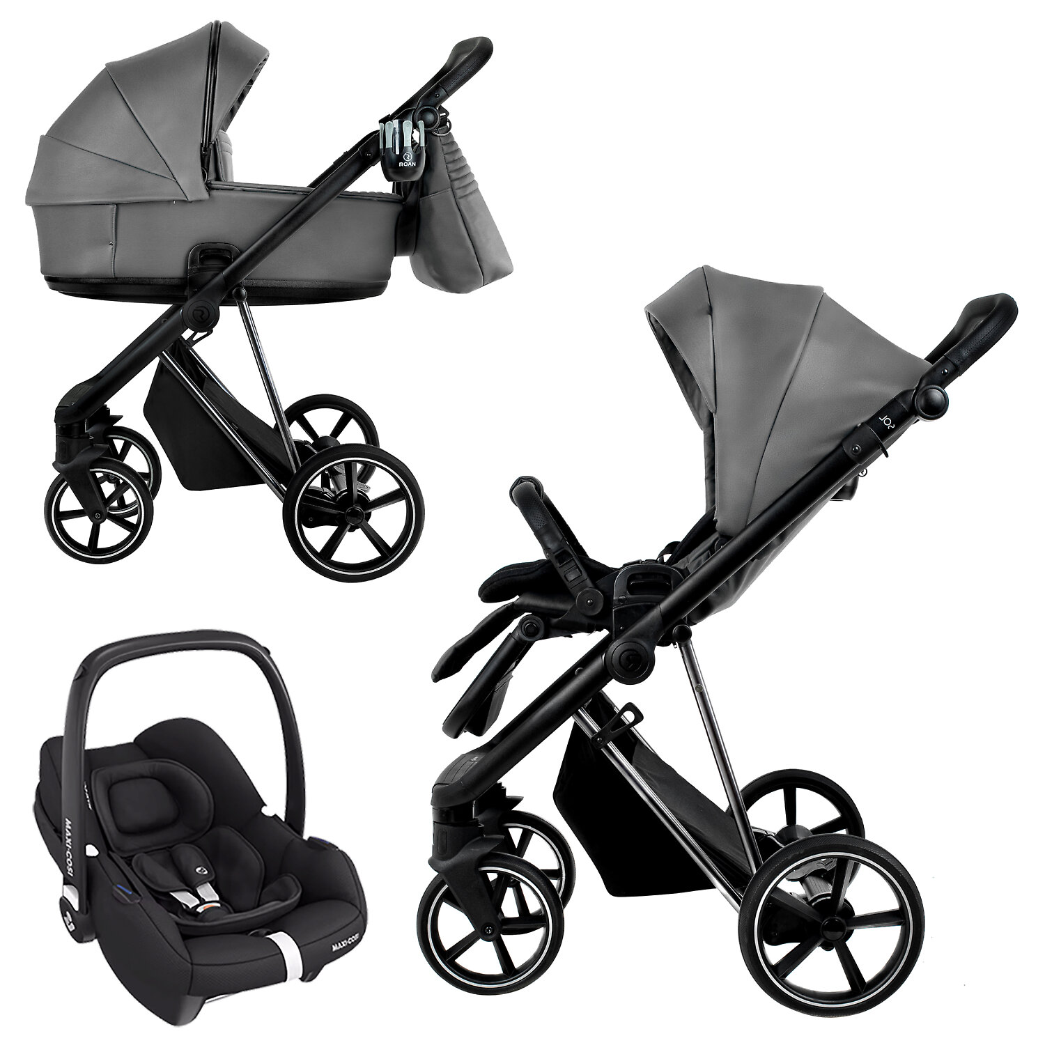 Roan Sol Vintage Luxury 2.0 + Maxi-Cosi Cabriofix i-size - Серый (Glacier Gray / Eco)