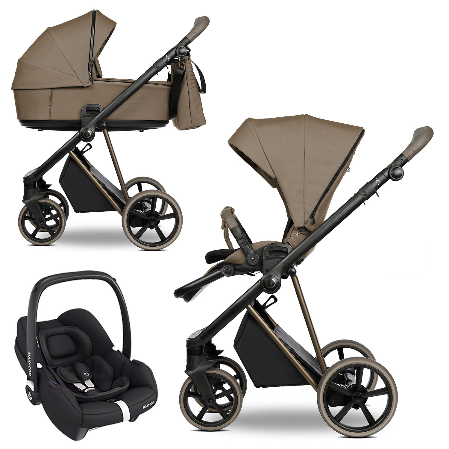 Roan Sol Vintage Luxury 2.0 + Maxi-Cosi Cabriofix i-size - Бирюзовый (Deep Laket)