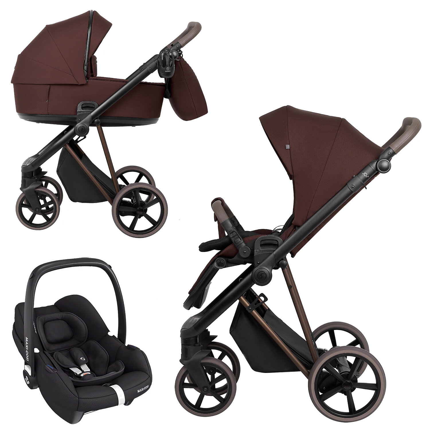 Roan Sol Luxury 2.0 + Maxi-Cosi Cabriofix i-size - Бордовый (Sweet Fig / Vintage)