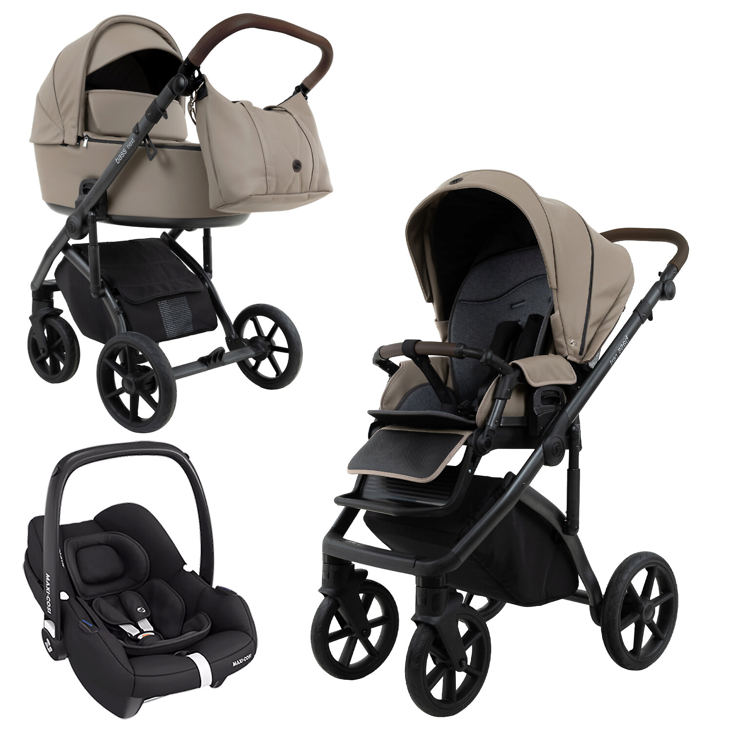 Roan Bass Next Vintage Sport 2.0 + Maxi-Cosi Cabriofix i-size - Капучино (Cappucino / Eco)