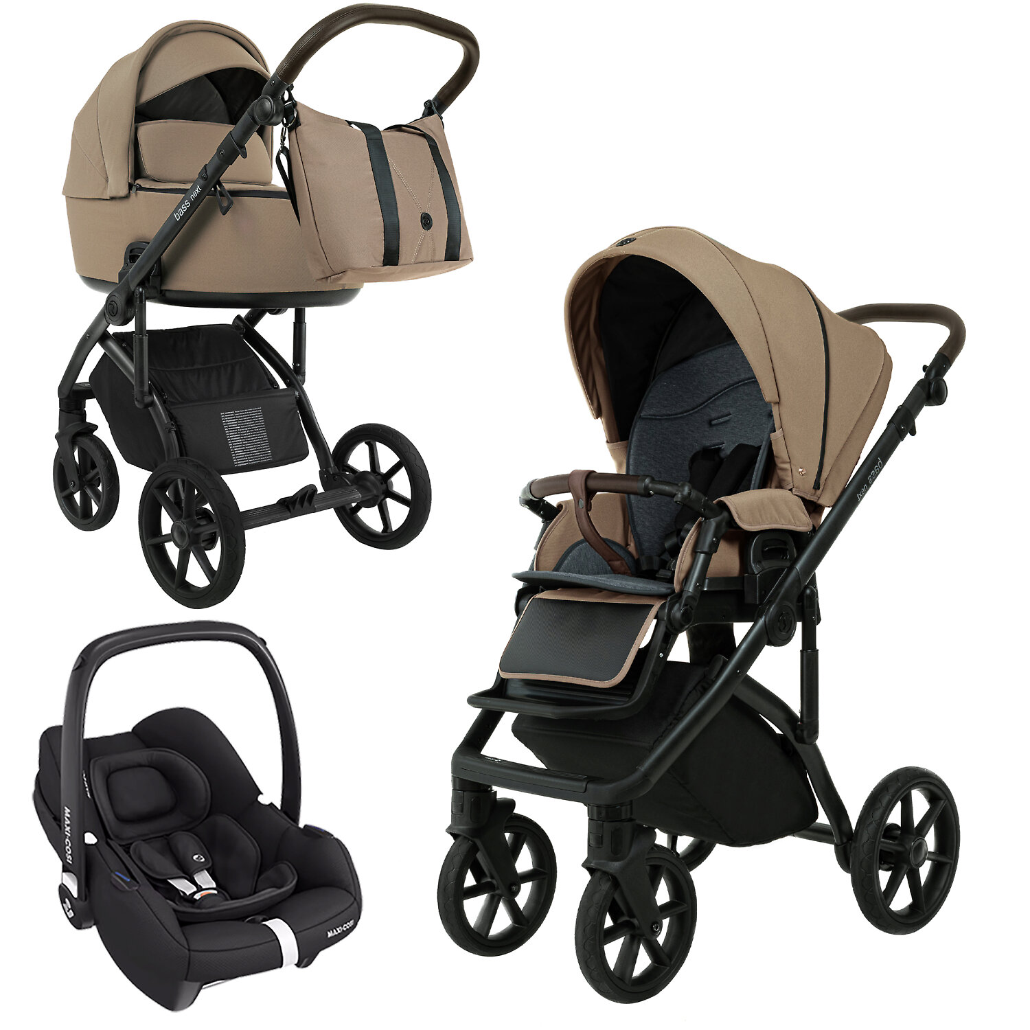 Roan Bass Next Vintage Sport 2.0 + Maxi-Cosi Cabriofix i-size - Коричневый (Mocha Mousse)