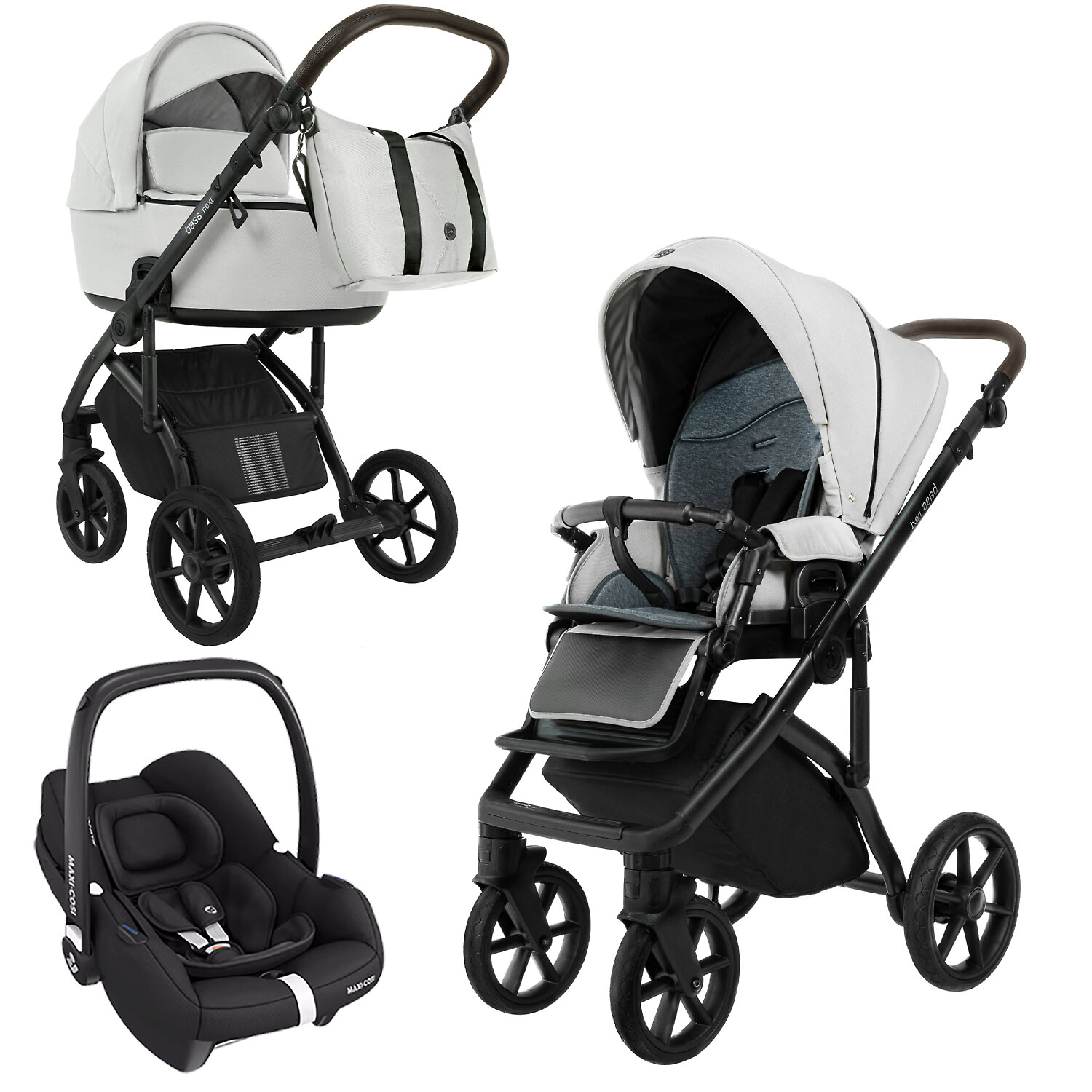 Roan Bass Next Vintage Sport 2.0 + Maxi-Cosi Cabriofix i-size - Кремовый (Marzipan)
