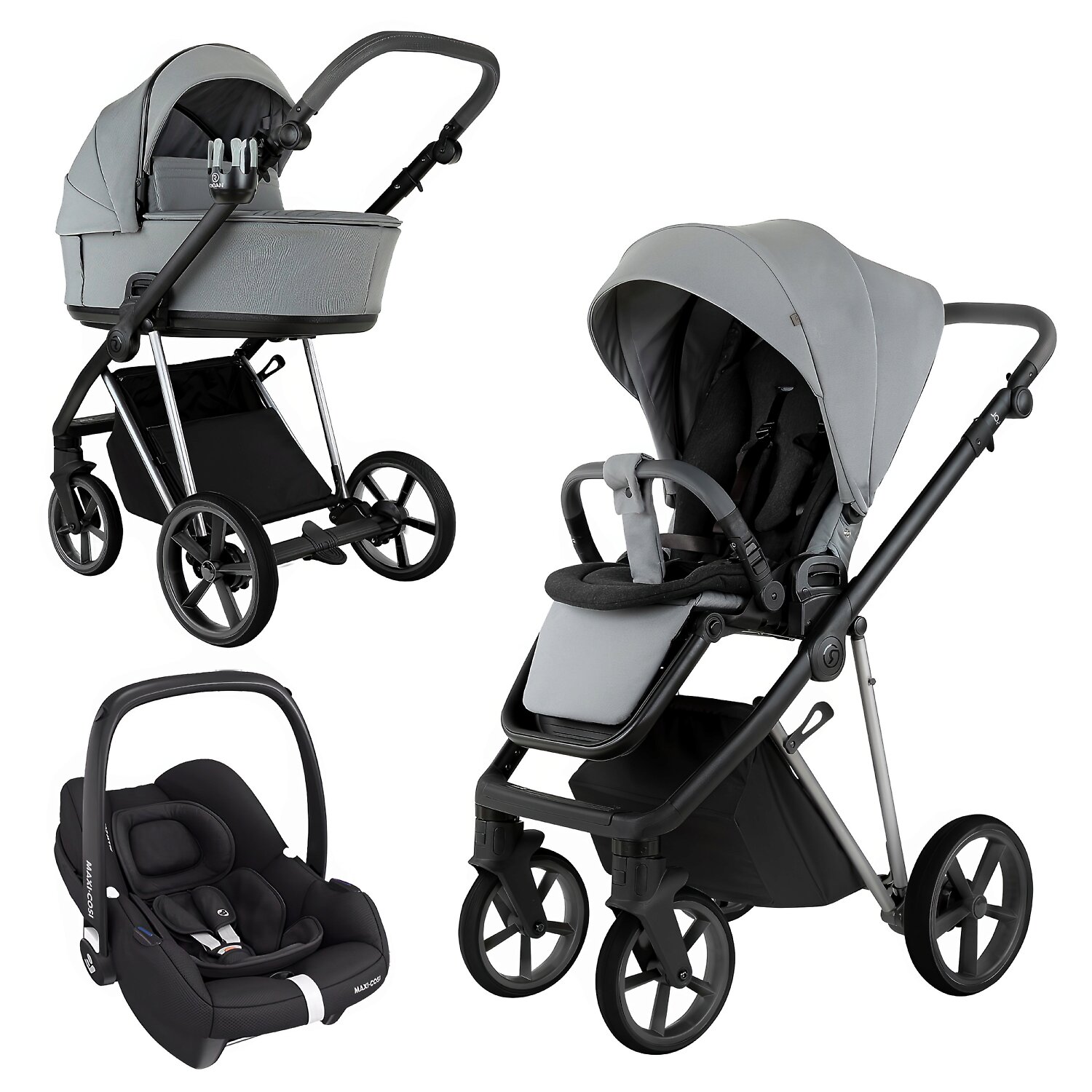 Roan Sol Vintage 2.0 + Maxi-Cosi Cabriofix i-size - Пепельный (Blue Tea / Blue Tea/ Grey)