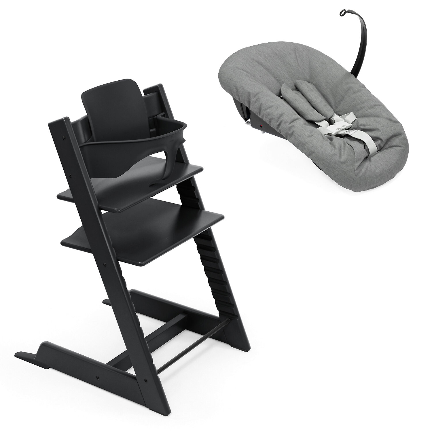 Stokke Tripp Trapp Newborn Complete - Чёрный / Бук (Black BS / Anthracite NS)