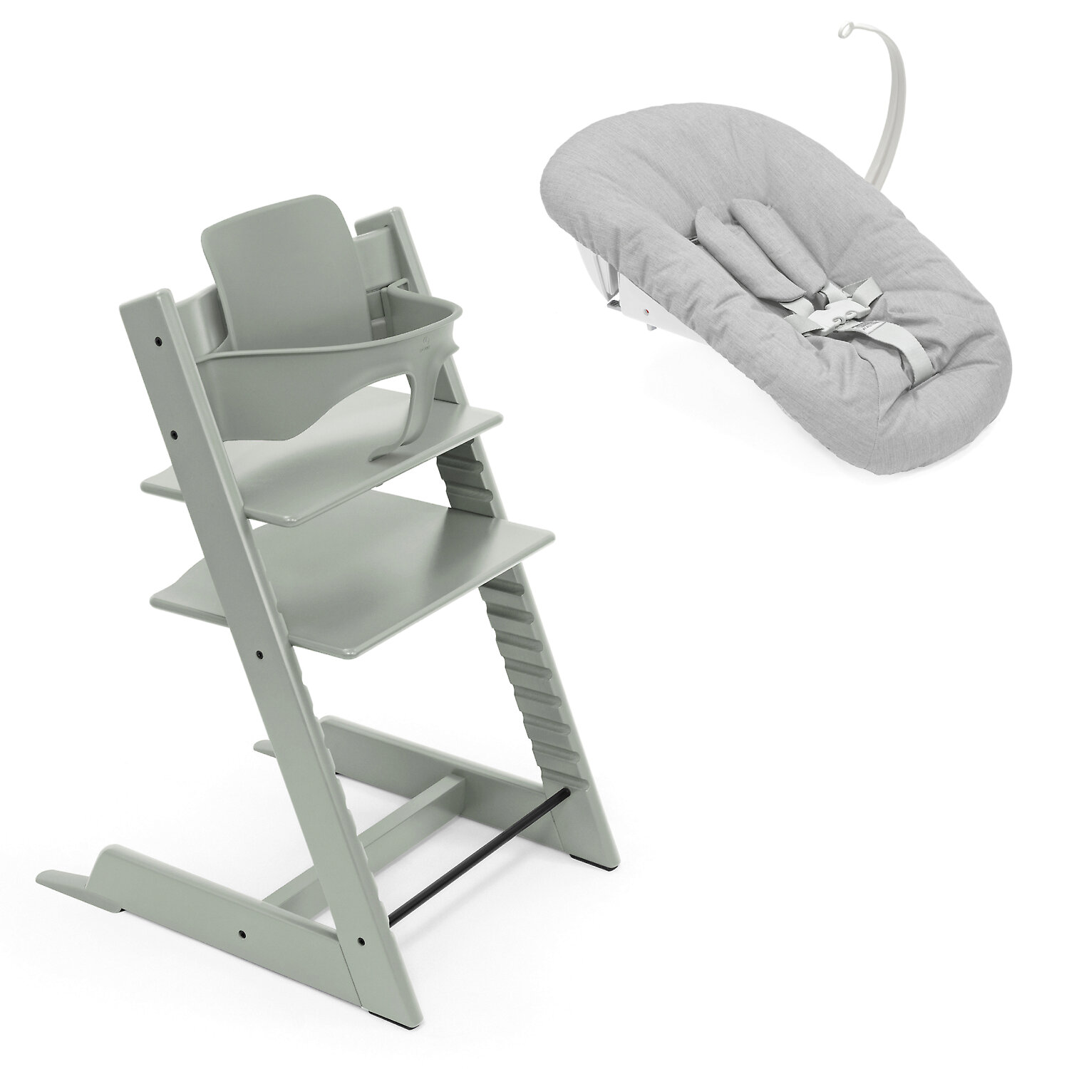 Stokke Tripp Trapp Newborn Complete - Серо-зелёный / Бук (Glacier Green BS / Grey NS)