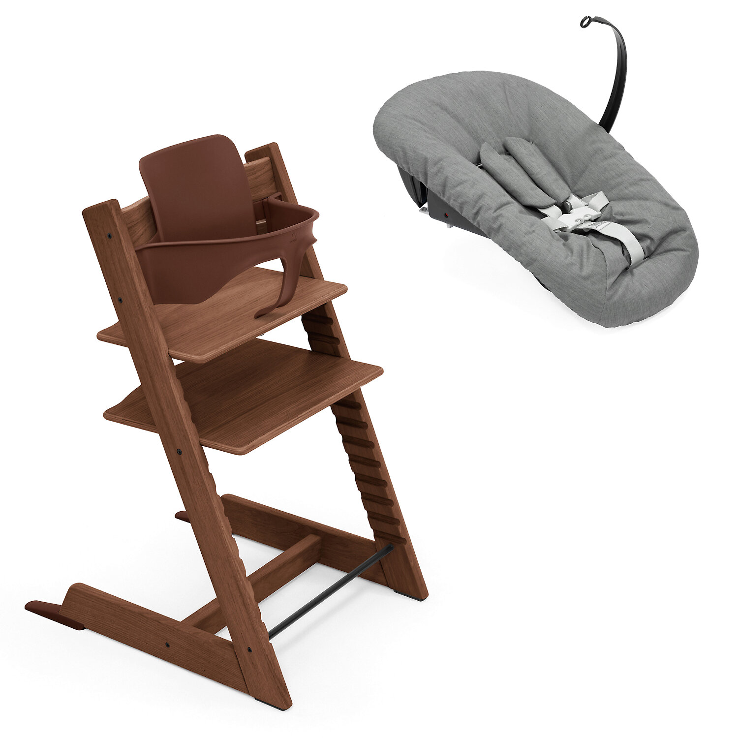Stokke Tripp Trapp Newborn Complete - Коричневый / Дуб (Warm Brown BS / Oak / Anthracite NS)