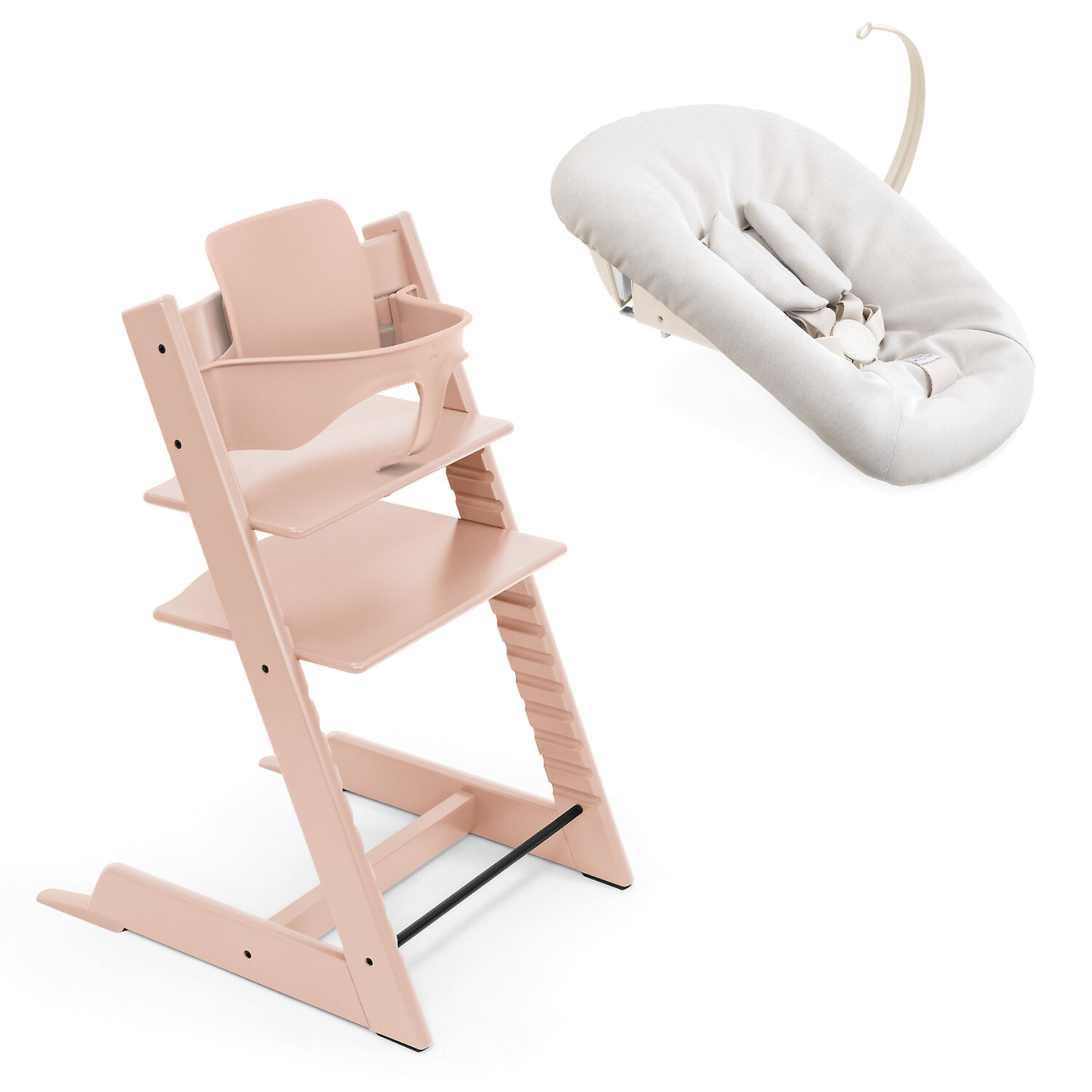 Stokke Tripp Trapp Newborn Complete - Розовый / Бук (Serene Pink BS / Vanilla White NS)
