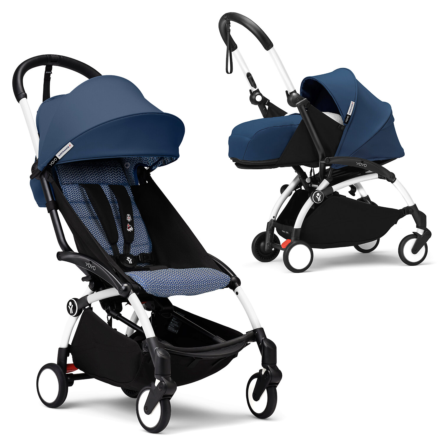 Stokke (BabyZen) YOYO3 - Синий / Белая рама (Air France LE / White Frame)