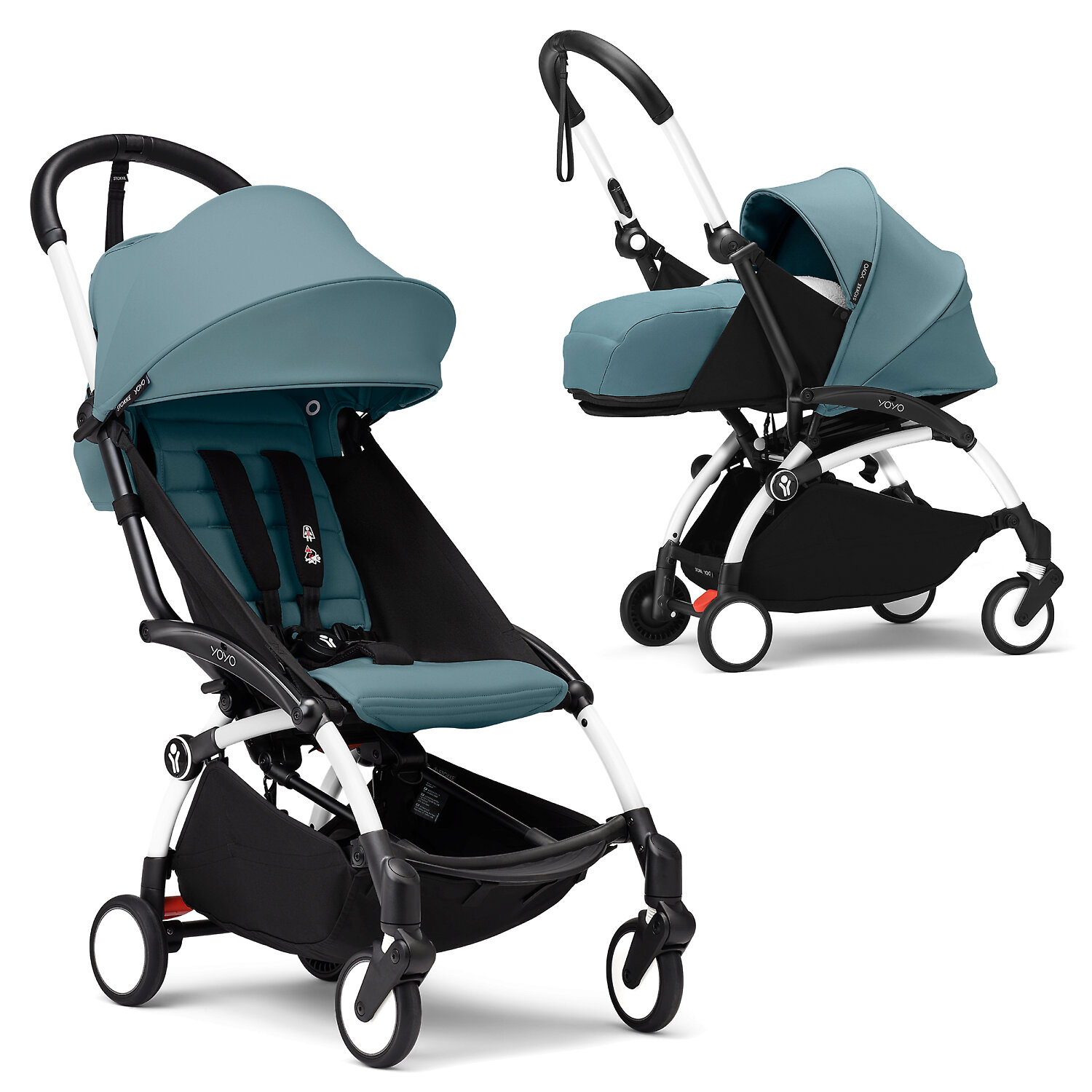 Stokke (BabyZen) YOYO3 - Бирюзовый / Белая рама (Aqua / White Frame)