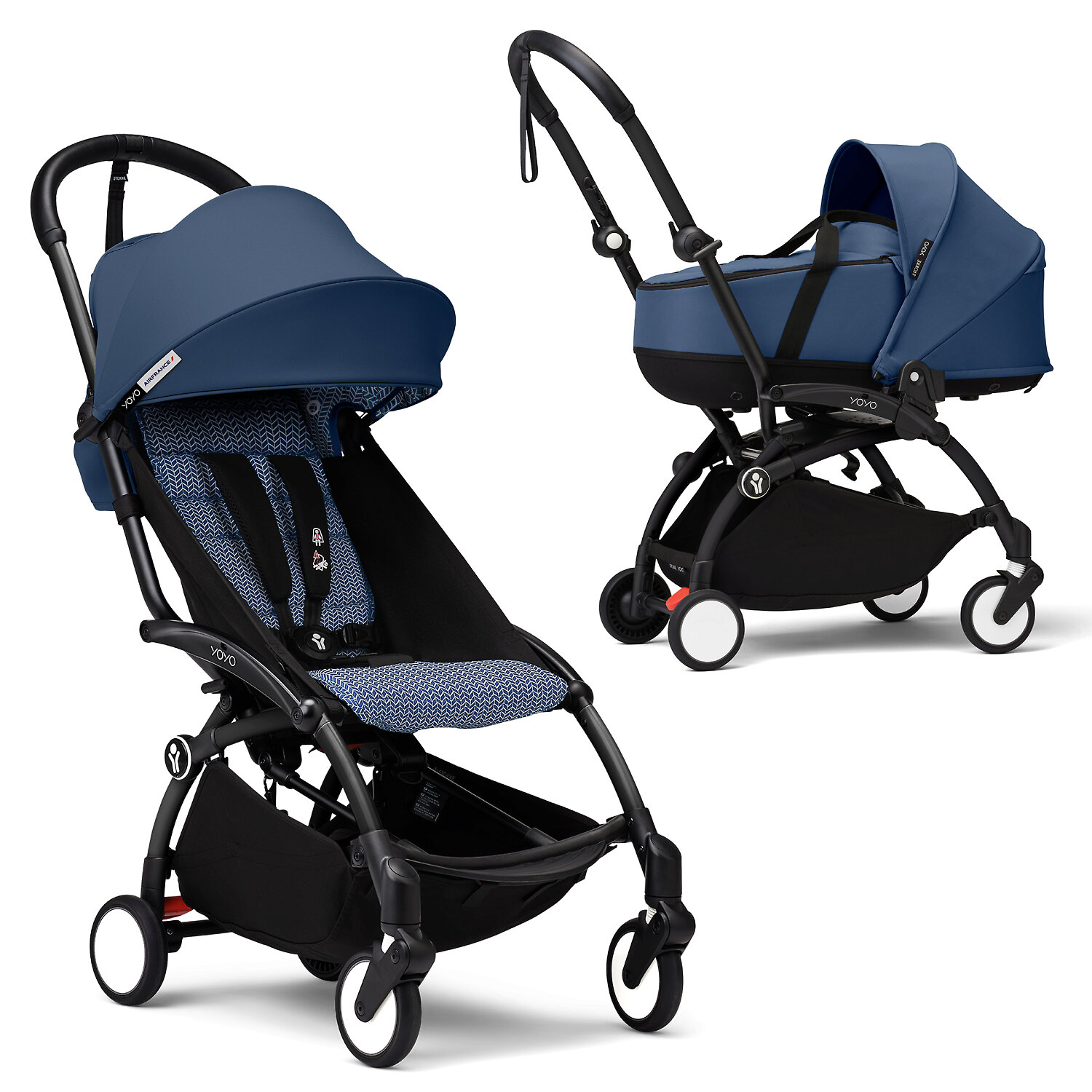 Stokke (BabyZen) YOYO3 - Синий / Чёрная рама (Air France LE / Black Frame)