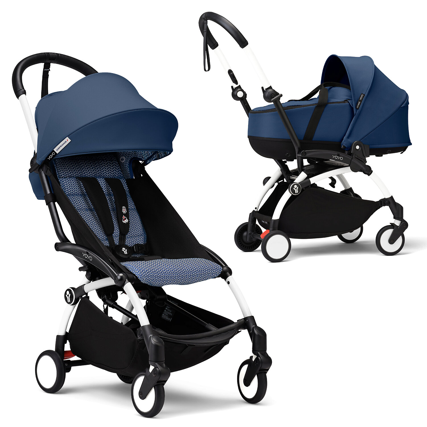 Stokke (BabyZen) YOYO3 - Синий / Белая рама (Air France LE / White Frame)