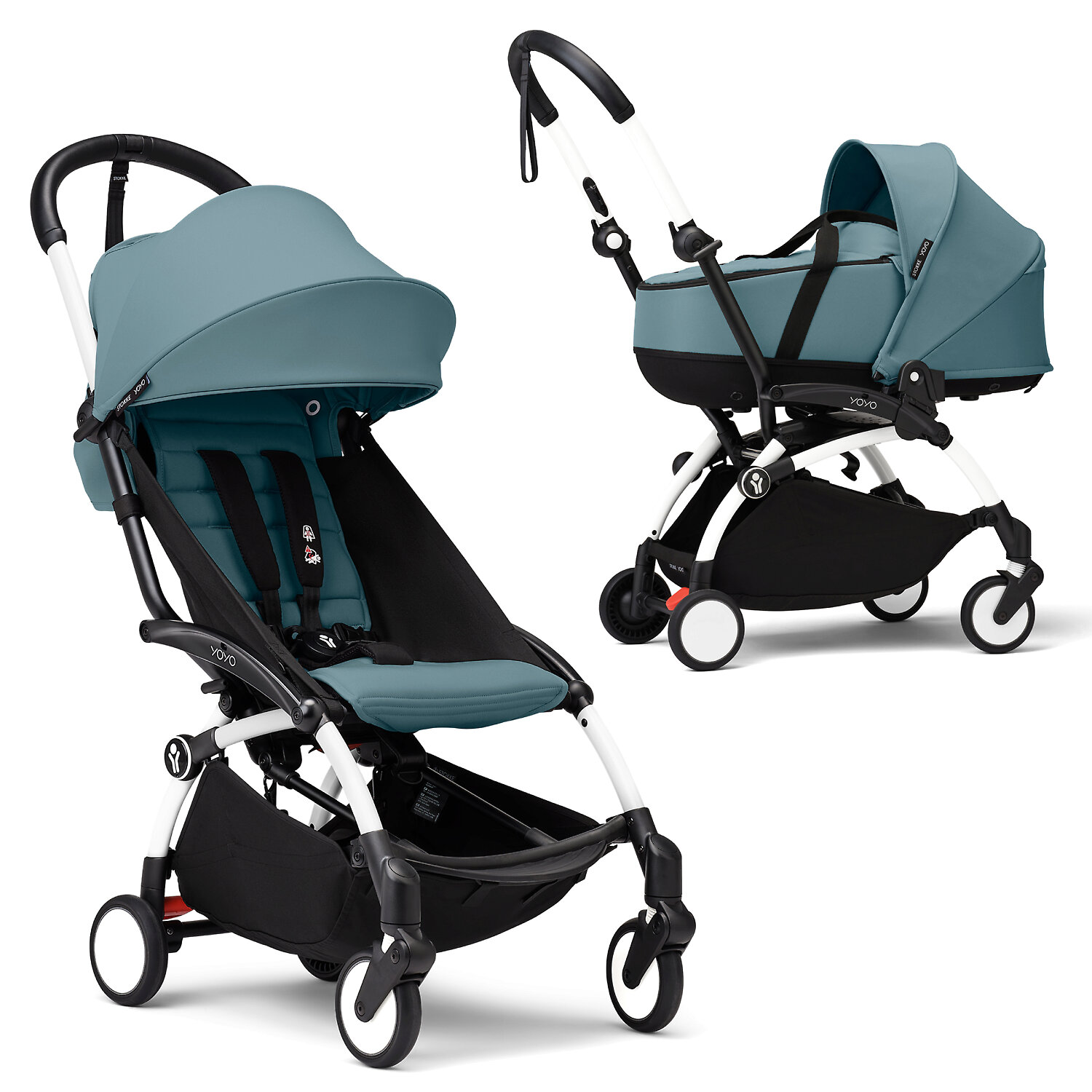 Stokke (BabyZen) YOYO3 - Бирюзовый / Белая рама (Aqua / White Frame)
