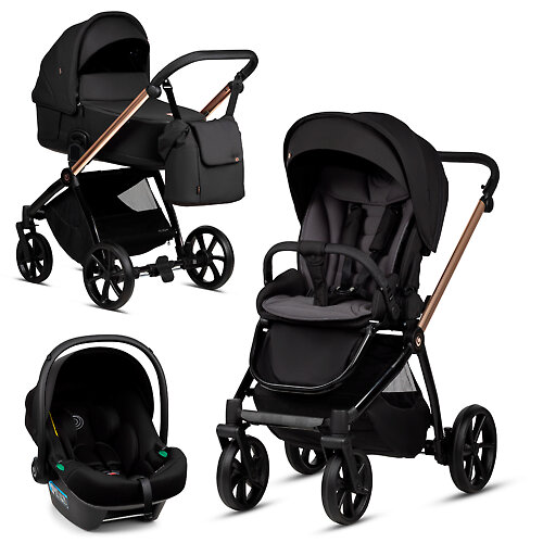 Tutis Mio 3 Plus + Elo Lux i-Size - Чёрный / Розовое золото (Rose Gold / Black Edition)